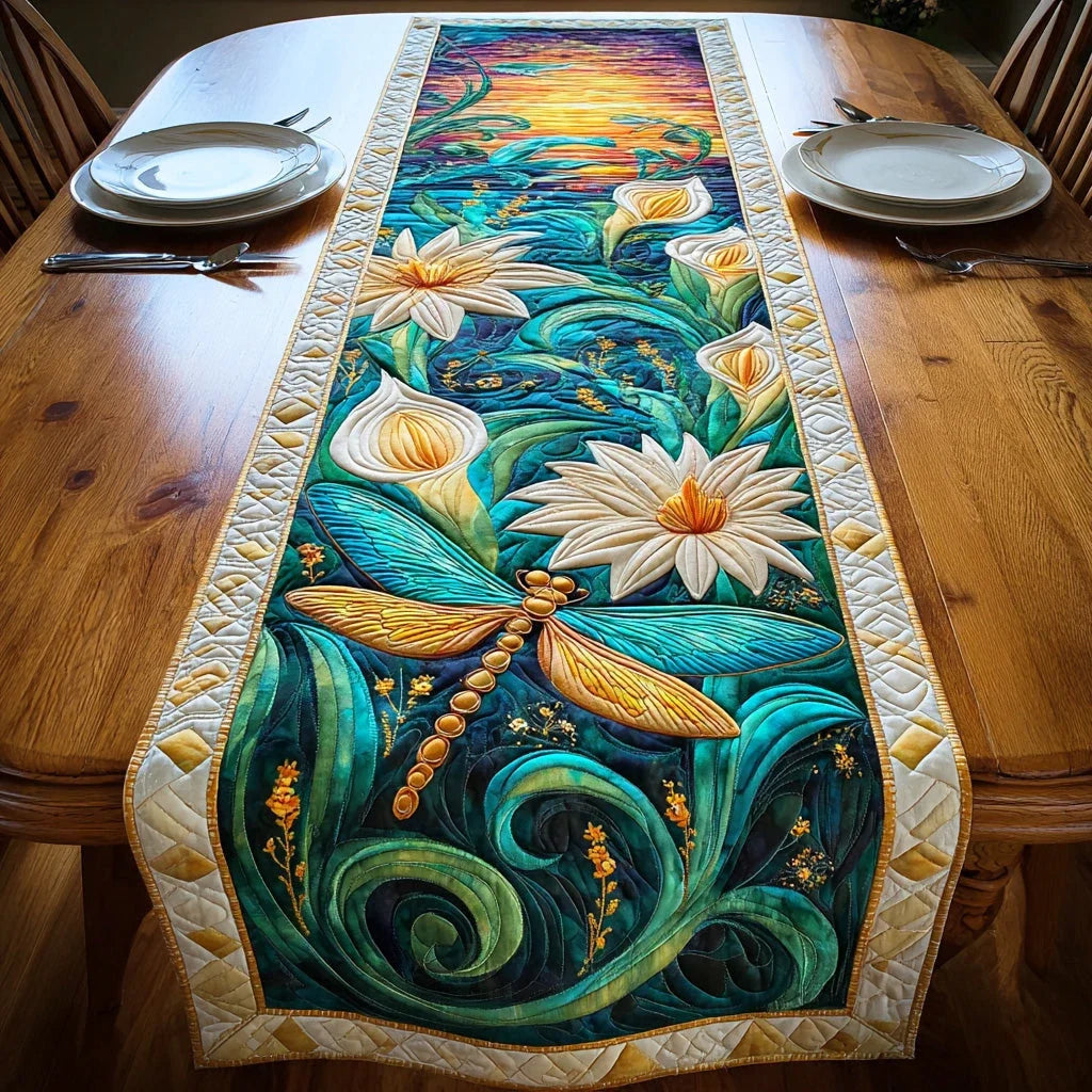 Mystic Lake Breeze Quilted Table Runner