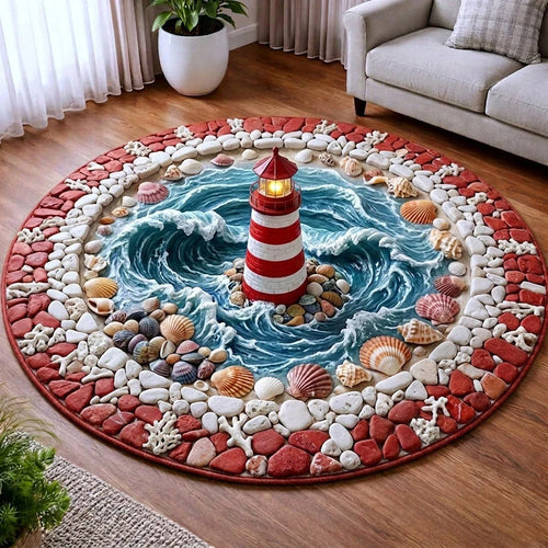 Mystic Lighthouse Quilted Round Mat
