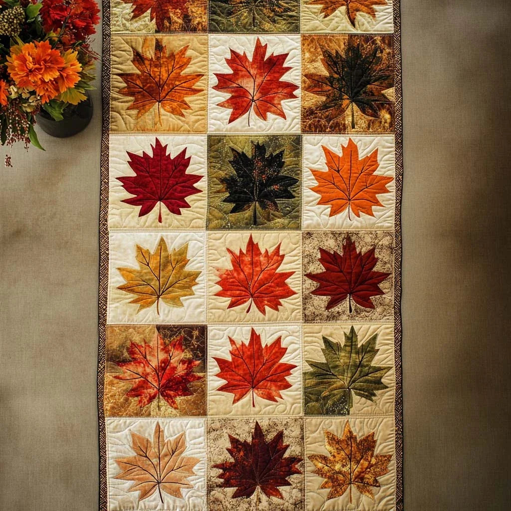 Mystic Maple Field Quilted Table Runner