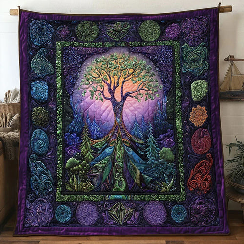 Mystic Mother Tree Of Life Quilt Blanket