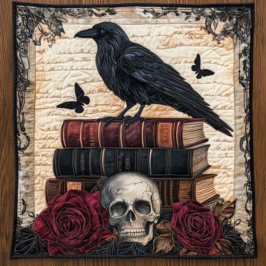 Mystic Raven Skull Quilt Blanket