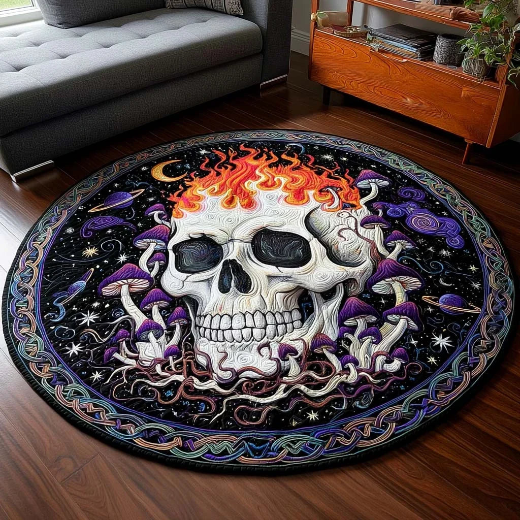 Mystic Shrooms Quilted Round Mat