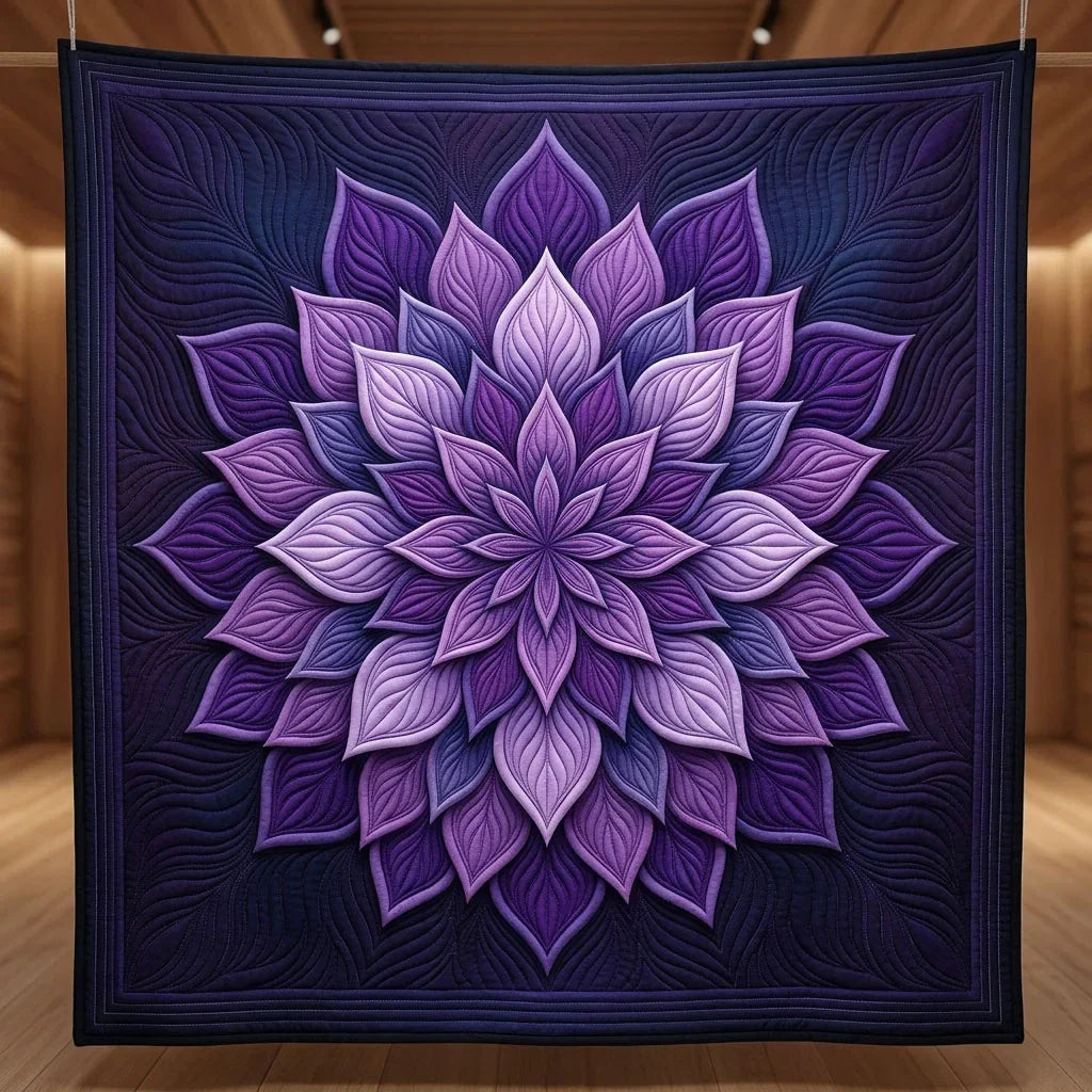 Mystic Violet Bloom Quilt Blanket