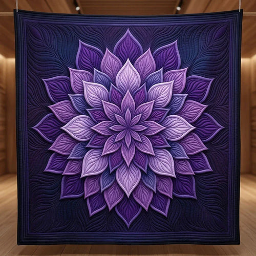 Mystic Violet Bloom Quilt Blanket