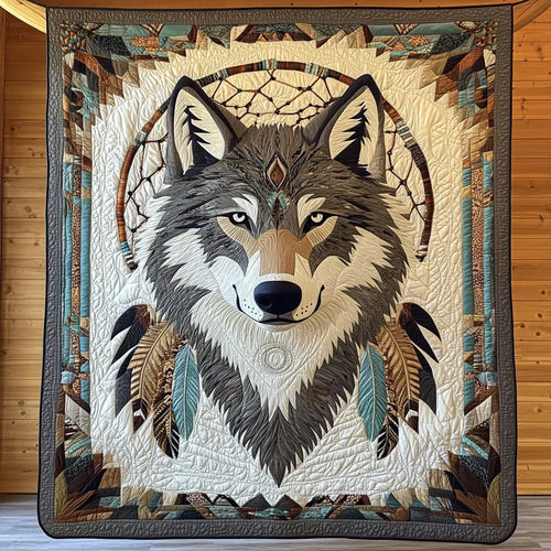 Mystic Wolf Quilt Blanket