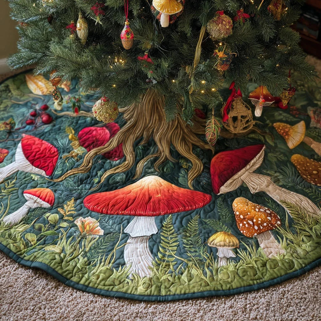 Mystic Woodland Path Christmas Quilted Tree Skirt