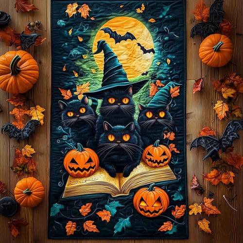 Mystical Cats Quilted Table Runner