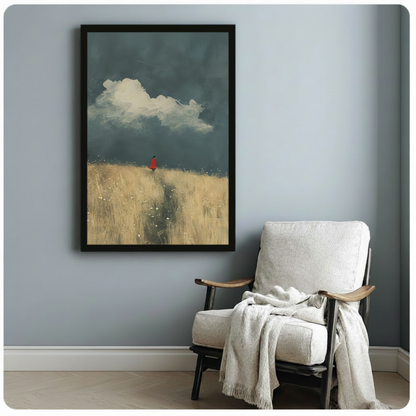 Solitary Figure Golden Field Canvas Art Wall Art