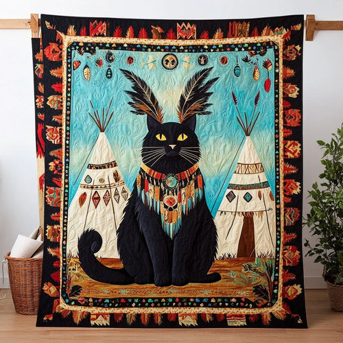 Native American Cat Quilt Blanket