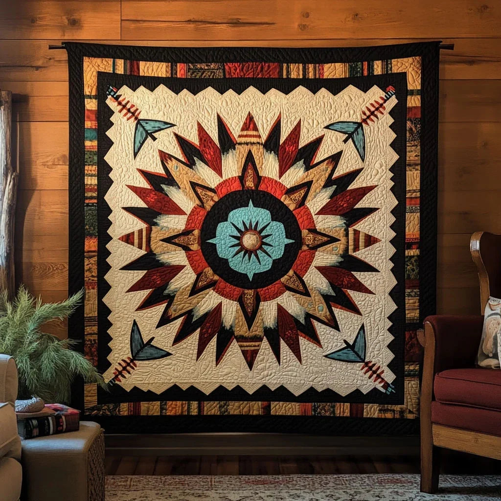 Native American Pattern Quilt Blanket