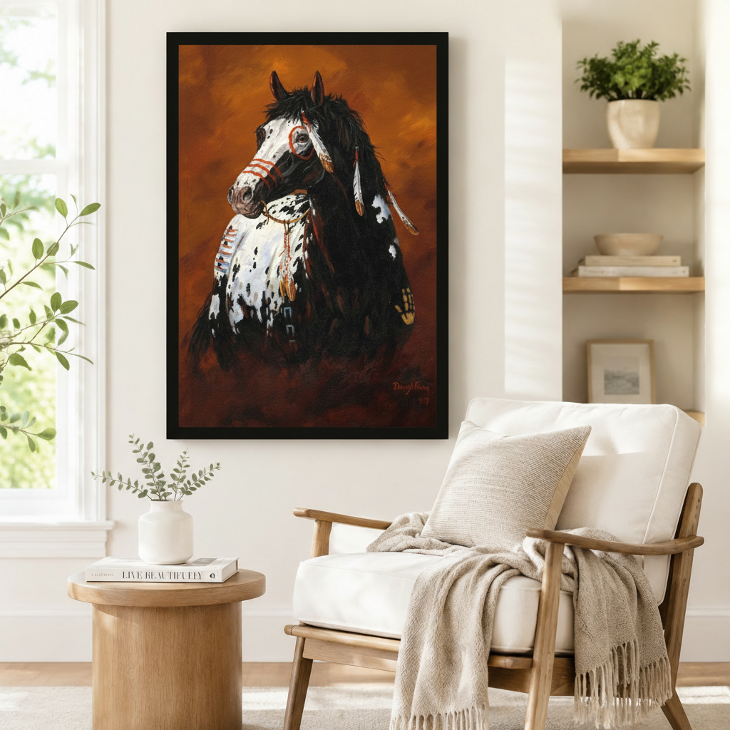 Native American Appaloosa Horse Canvas Wall Art