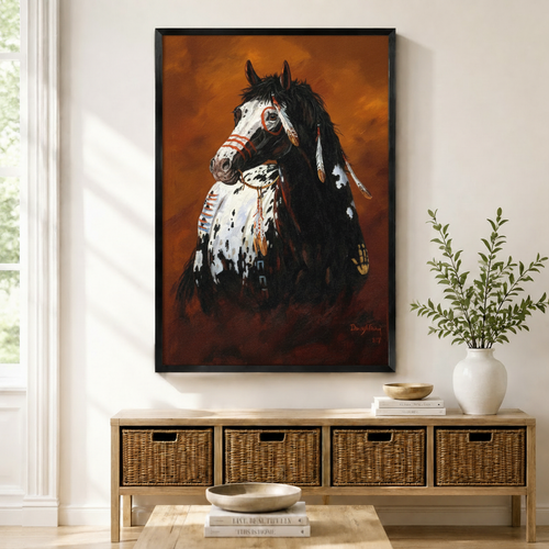 Native American Appaloosa Horse Canvas Wall Art