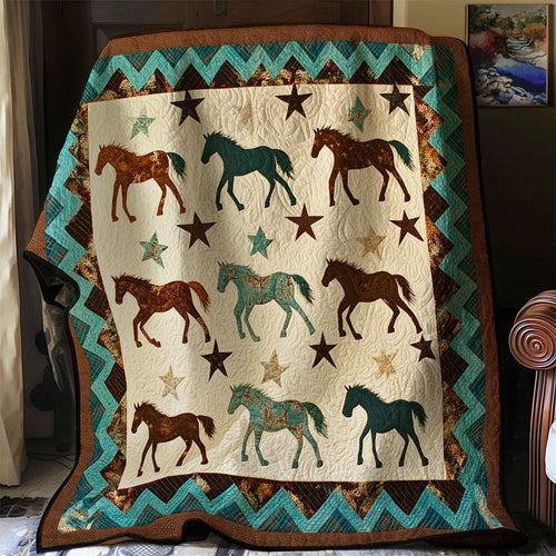 Native Horse Quilt Blanket