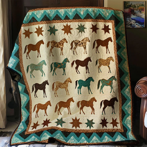 Native Horse Quilt Blanket