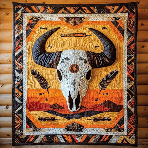 Native Skull Quilt Blanket