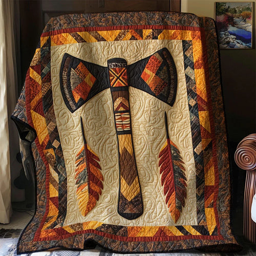 Native Tomahawks Quilt Blanket