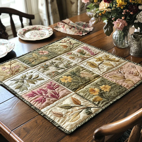 Nature Bloom Quilted Table Topper