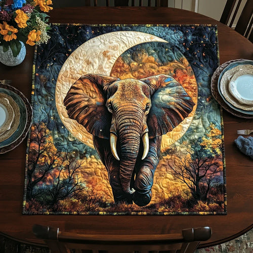 Nature Elephant Quilted Table Topper