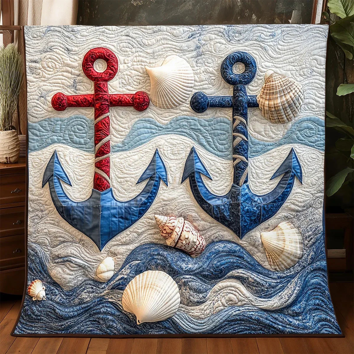 Nautical Anchor Quilt Blanket