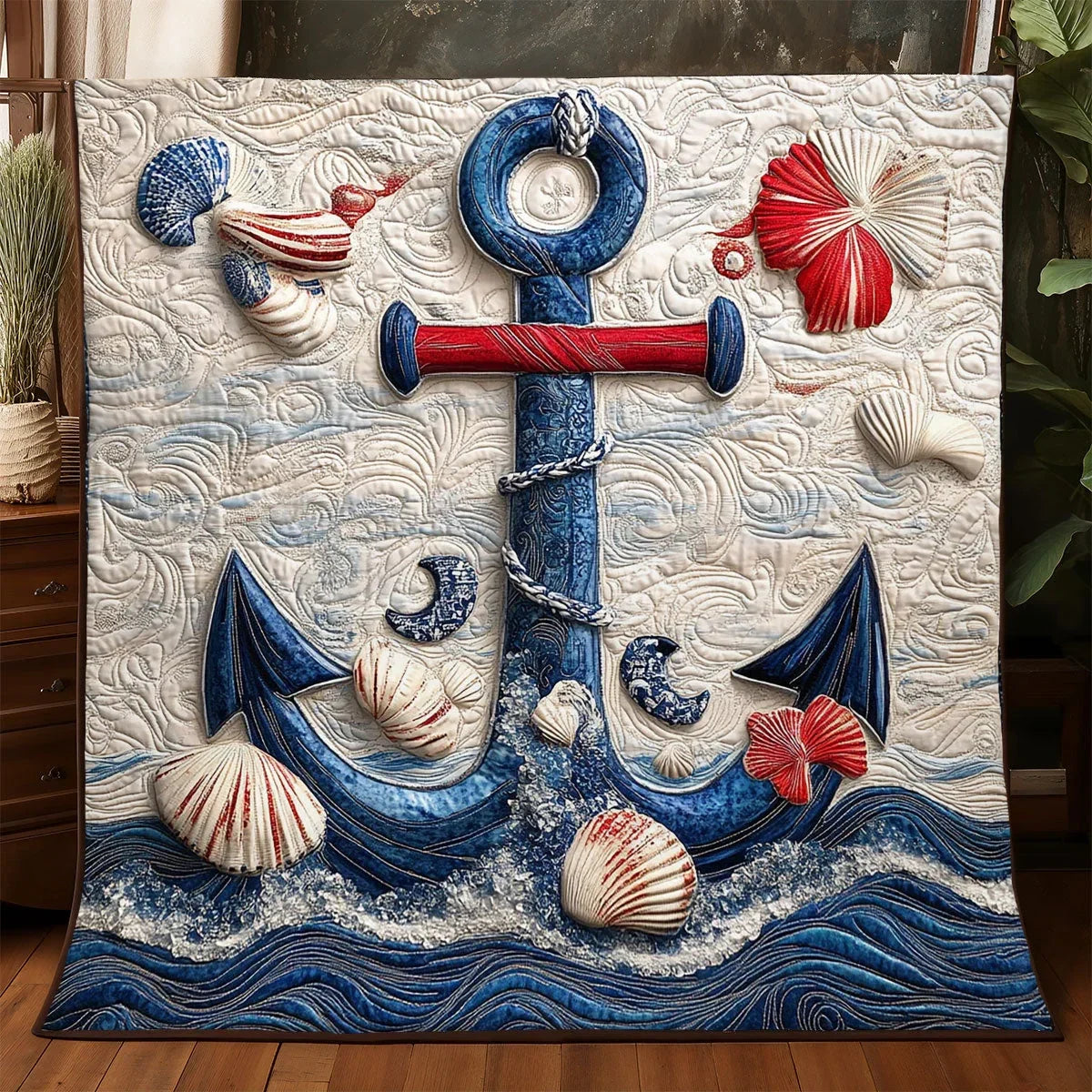 Nautical Anchor Quilt Blanket