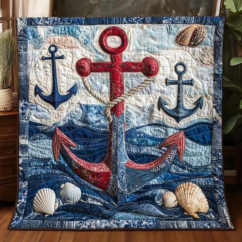 Nautical Anchor Quilt Blanket