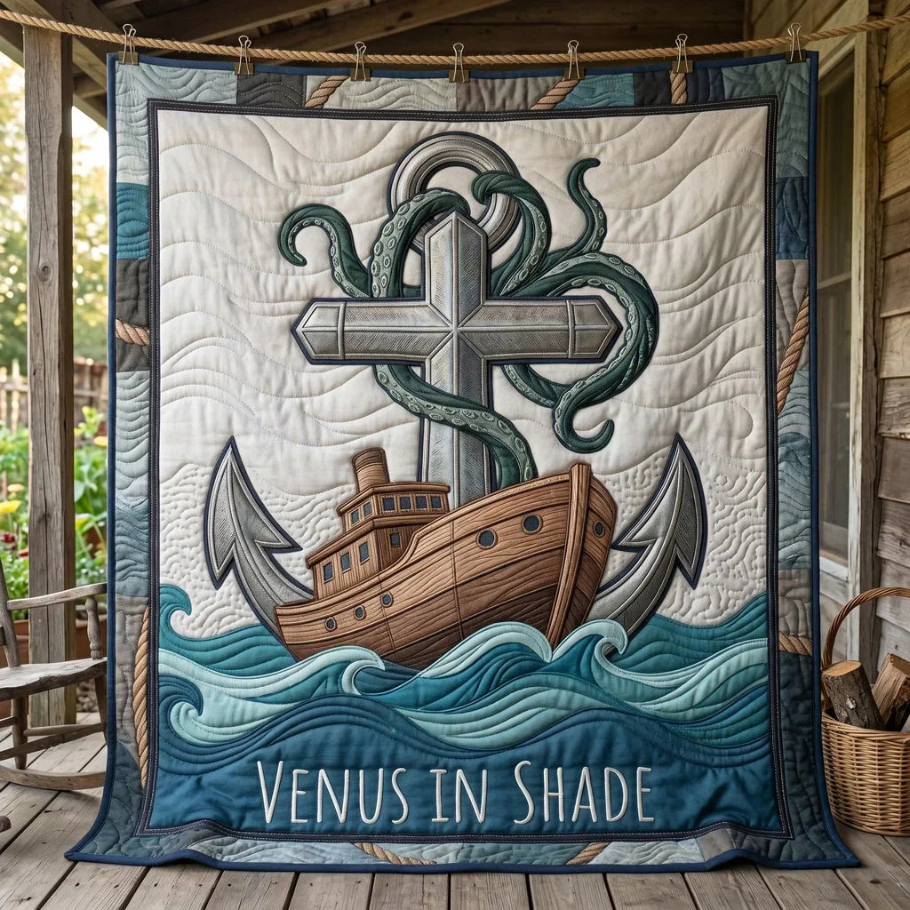 Nautical Leviathan Faith Quilt Blanket