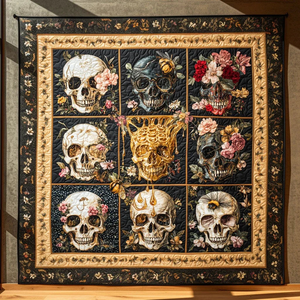 Nectar Flow Skull Quilt Blanket