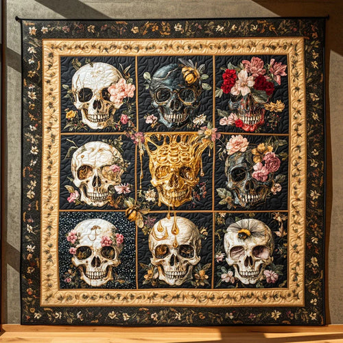 Nectar Flow Skull Quilt Blanket