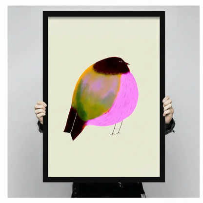 Neon Bird Minimalist Canvas Wall Art