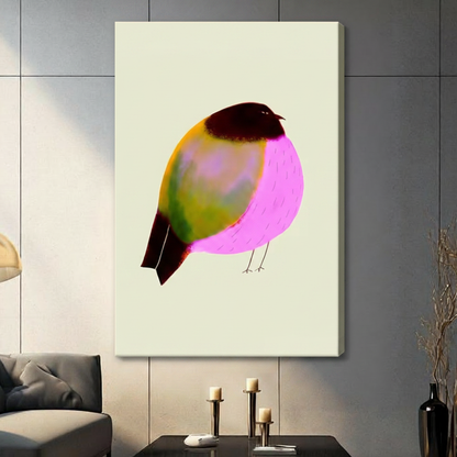 Neon Bird Minimalist Canvas Wall Art