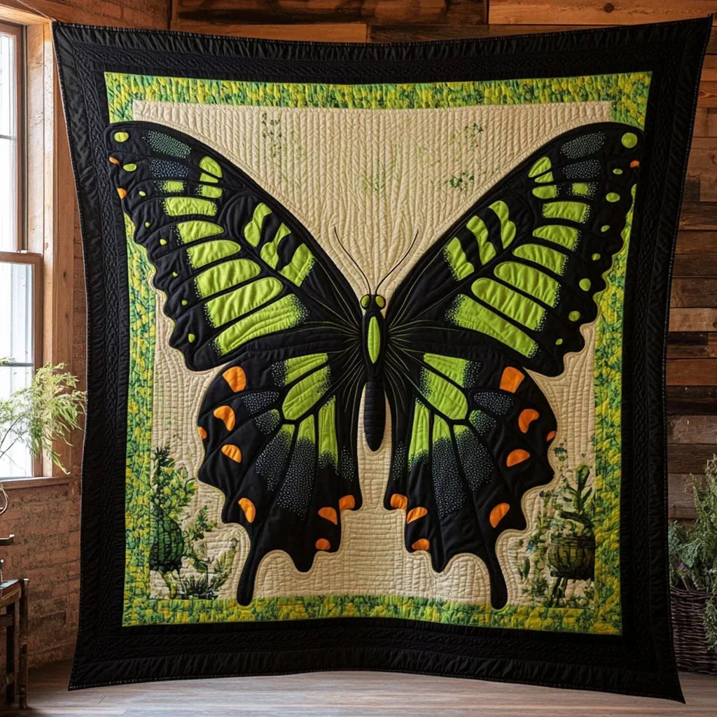 Neon Butterfly Quilt Blanket