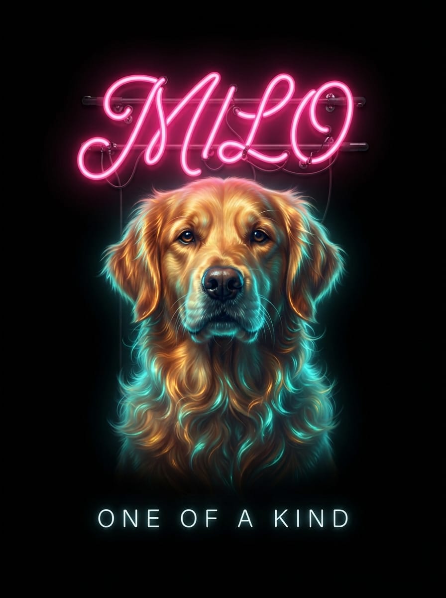 The Neon Pet Canvas Wall Art