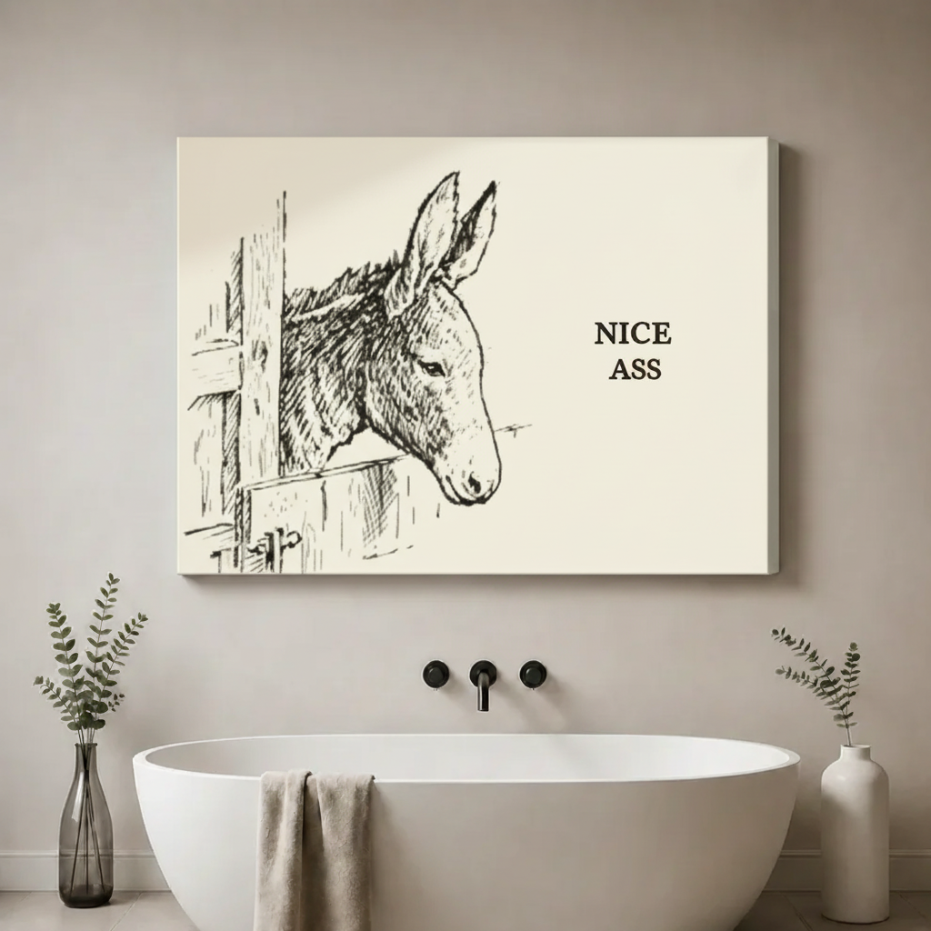 Nice Ass Donkey Funny Quote Canvas Art Wall Art