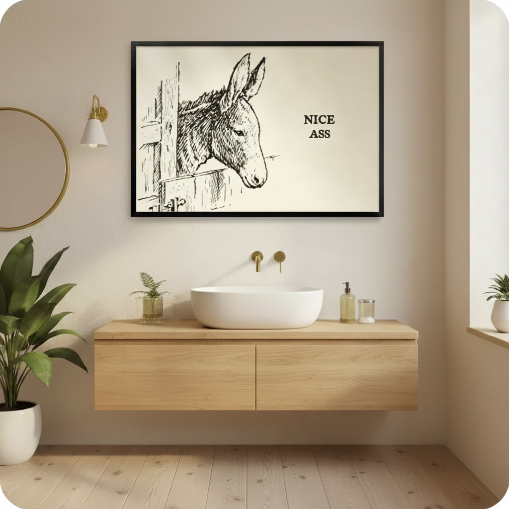 Nice Ass Donkey Funny Quote Canvas Art Wall Art