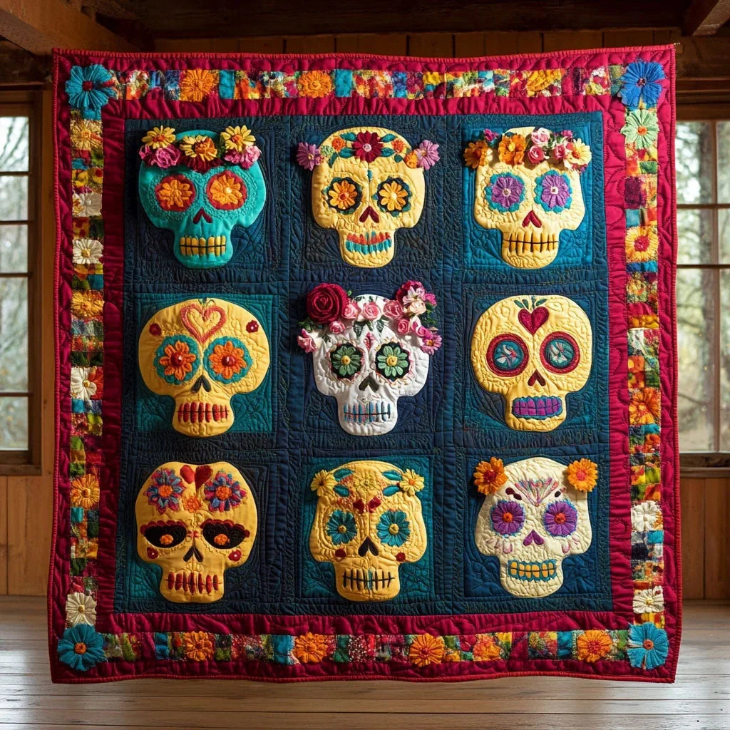 Nine Lives Bright Quilt Blanket