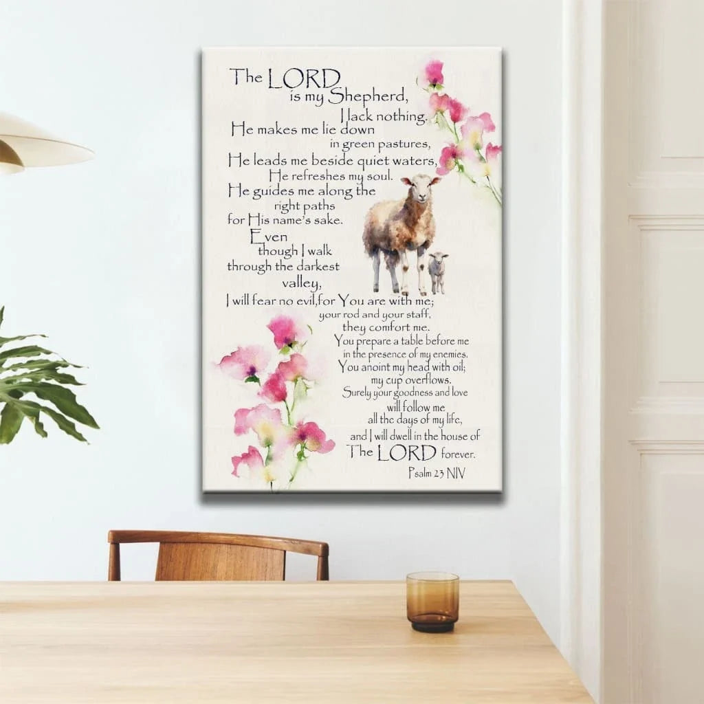 the lord is my shepherd psalm 23 wall art canvas (view 5)