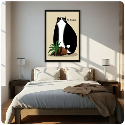 No Regrets Funny Cat Canvas Wall Art
