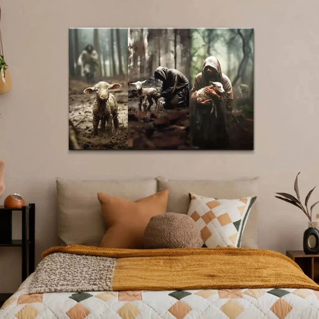 no text he ran he rescued he carried wall art canvas print (Landscape) (view 6)