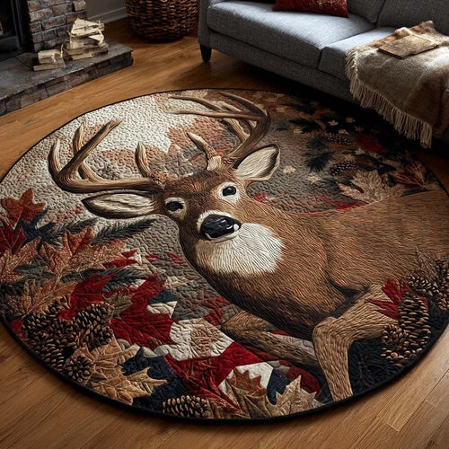 Noble Deer Quilted Round Mat
