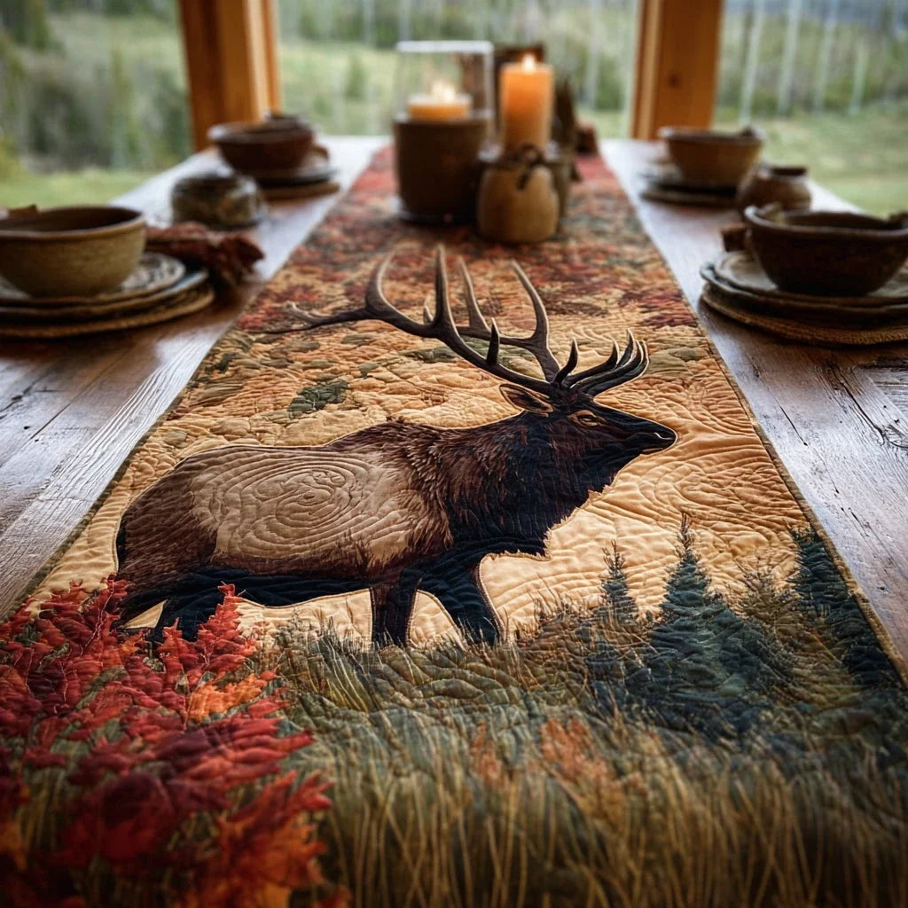 Noble Elk Quilted Table Runner