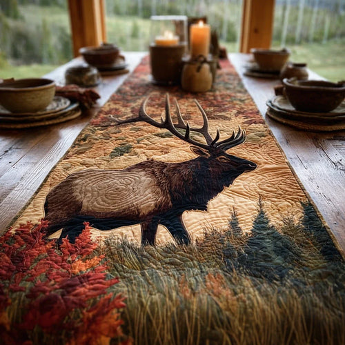 Noble Elk Quilted Table Runner