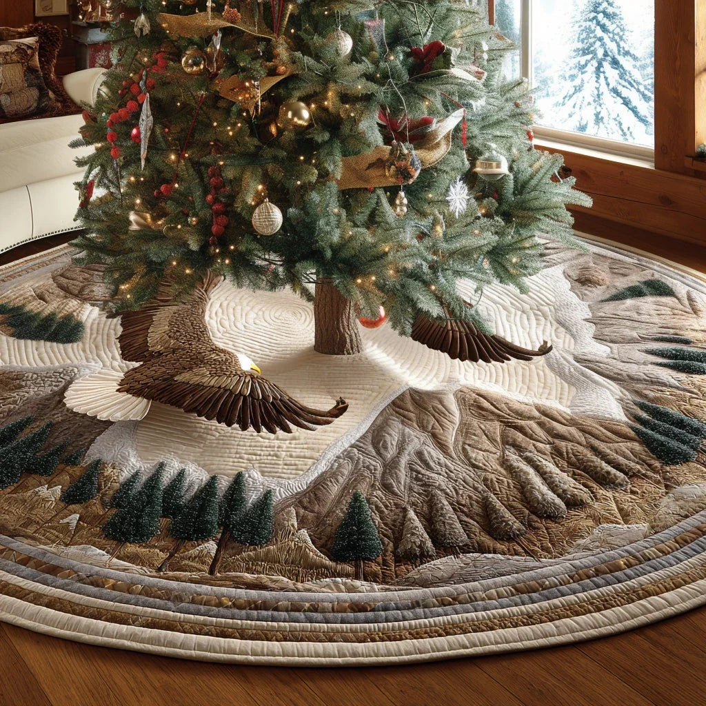 Noble Flight Christmas Quilted Tree Skirt