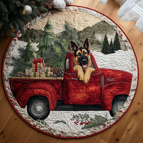 Noble German Shepherd Woods Quilted Round Mat