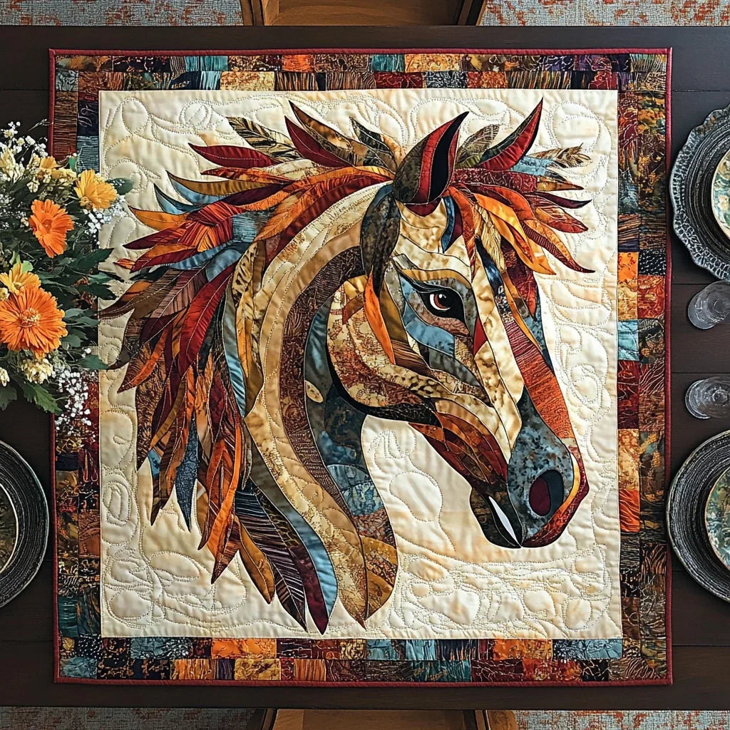 Noble Horse Quilted Table Topper
