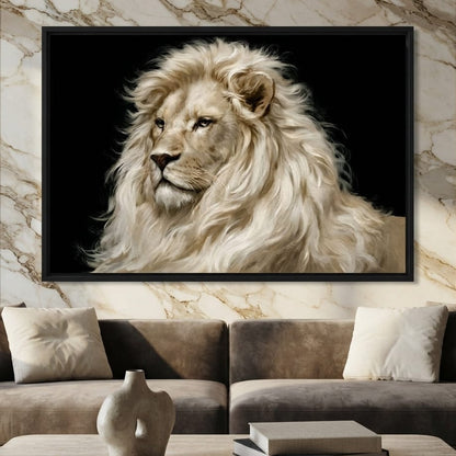 Noble Lion Mane of the Silent Plains Canvas Wall Art