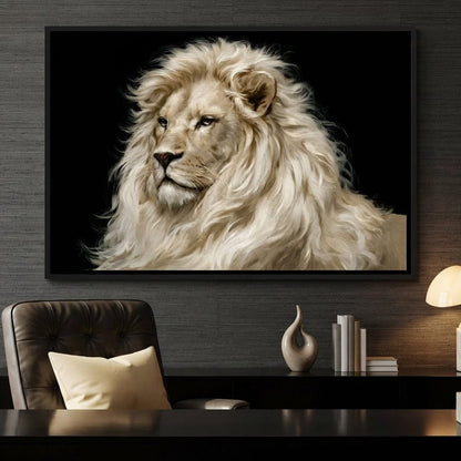 Noble Lion Mane of the Silent Plains Canvas Wall Art