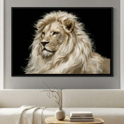 Noble Lion Mane of the Silent Plains Canvas Wall Art