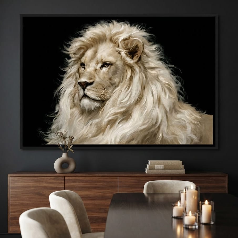 Noble Lion Mane of the Silent Plains Canvas Wall Art