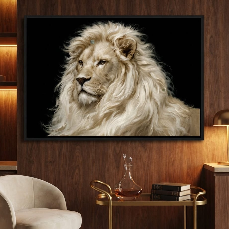 Noble Lion Mane of the Silent Plains Canvas Wall Art