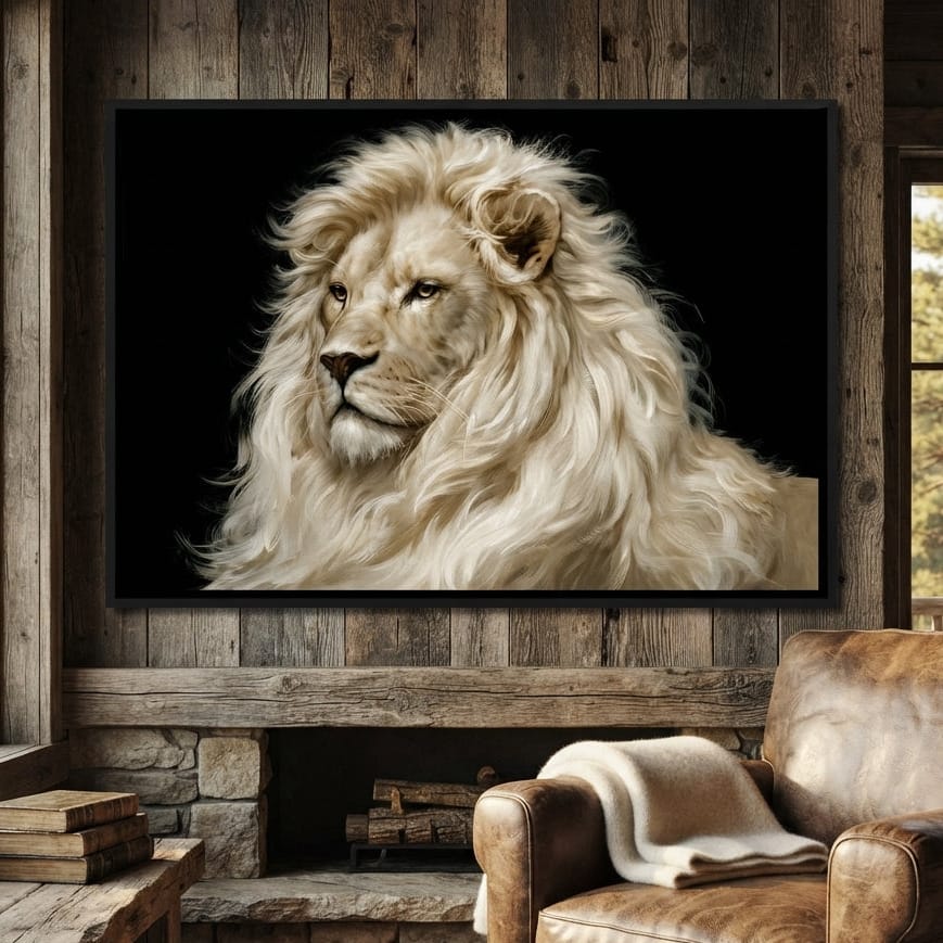 Noble Lion Mane of the Silent Plains Canvas Wall Art